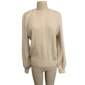 Philosophy Republic Clothing Women's Cable Knit Sweater Beige Elegant Design